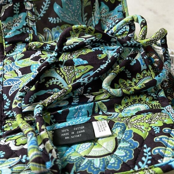 New Darice blue green cotton crossbody wallet and eyeglass case - Picture 2 of 4